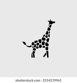 giraffe silhouette logo with abstract fur pattern vector