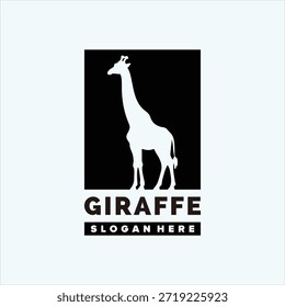 Giraffe silhouette logo design element vector template