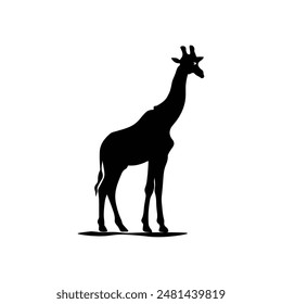giraffe silhouette logo design vector