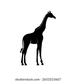 Silhueta de girafa com ilustração de pescoço longo