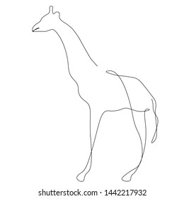 Giraffe silhouette on white background, vector illustration