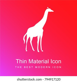 Giraffe silhouette red and pink gradient material white icon minimal design