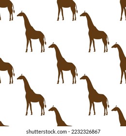 giraffe silhouette seamless pattern, vector illustration