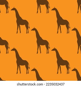 silueta de jirafa patrón ininterrumpido, ilustración vectorial