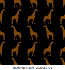 giraffe silhouette seamless pattern, vector illustration