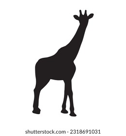 colección de conjuntos de silueta de jirafa aislado negro sobre fondo blanco ilustración vectorial