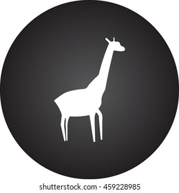 Giraffe silhouette sign simple icon on background