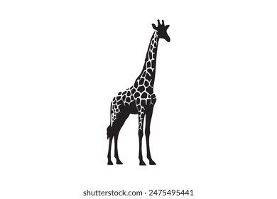  Giraffe silhouette vector art illustration 