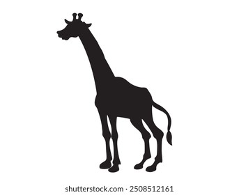 Giraffe silhouette vector art illustration. Giraffe silhouette illustration Design silhouette icon.