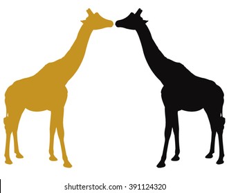 Giraffe silhouette, vector illustration
