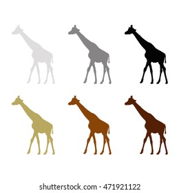 Giraffe silhouette, vector illustration