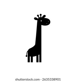Ilustración vectorial de silueta de jirafa abstracta