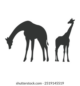 Giraffe silhouette vector illustration art design. Giraffe logo icon image template set.