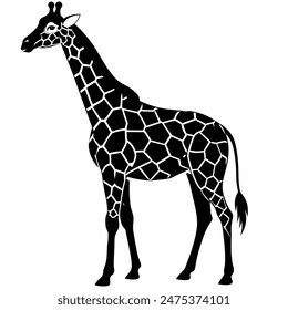Giraffe Silhouette Vektorillustration Design in Weiß Hintergrund