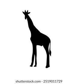 Giraffe Silhouette. Vector Illustration of Giraffe Icons in Flat Black Color Isolated on a White Background. Giraffe Silhouette Isolated on White Background.