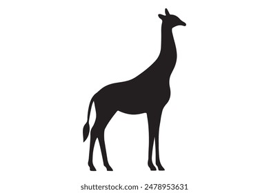 giraffe silhouette vector isolated on a white background