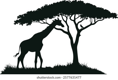 Giraffe Silhouette Vector for Unique Art Projects