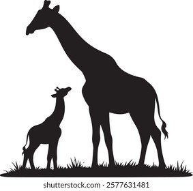 Giraffe Silhouette Vector for Unique Art Projects