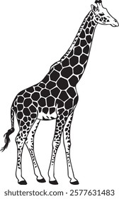 Giraffe Silhouette Vector for Unique Art Projects