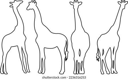 Giraffe silhouette vector for websites, graphics related artwork