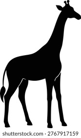 Giraffe silhouette wild animal vector graphic