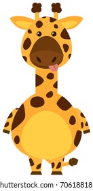 Giraffe with sill face illustration