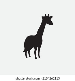 Giraffe sillhouette vector black and white