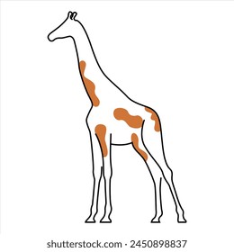 Giraffe Simple White Brown Fun Cartoon Doodle Line Clip Art
