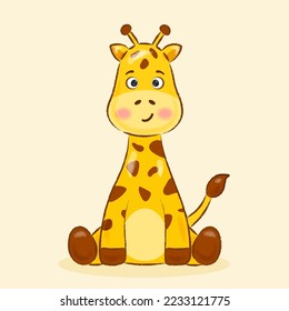 giraffe sitting on yellow background