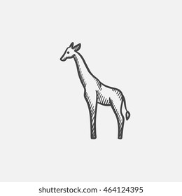 Giraffe sketch icon for web, mobile and infographics. Hand drawn vector isolated icon.