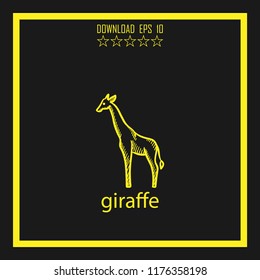 giraffe  sketch vector icon
