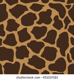 Giraffe skin. Classical animal print seamless pattern. Safari textile collection. Brown, yellow.
