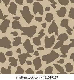 Giraffe skin. Classical animal print seamless pattern. Safari textile collection. Brown, beige.
