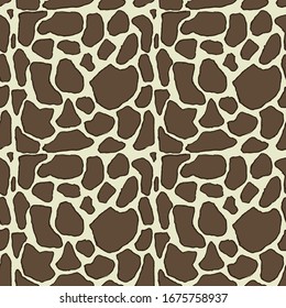 Giraffe skin hand drawn pen texture. Vector seamless pattern sketch skin pattern.
