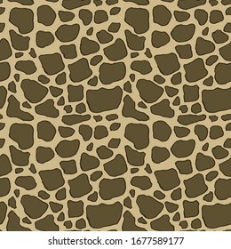Giraffe skin hand drawn pen texture. Vector seamless pattern sketch skin pattern.