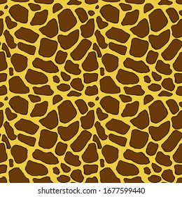 Giraffe skin hand drawn pen texture. Vector seamless pattern sketch skin pattern.