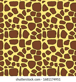 Giraffe skin hand drawn pen texture. Vector seamless pattern sketch skin pattern.