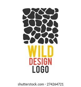 Giraffe skin logo template. Editable text