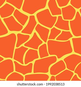 Giraffe skin orange vector seamless pattern. Animal skin texture. For textiles, clothing, bed linen.