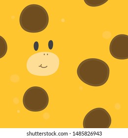 Giraffe skin seamless pattern. Cute animal wallpaper. 