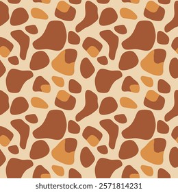 Giraffe skin seamless pattern. Giraffe print. Hand drawn wild animal giraffe skin abstract texture