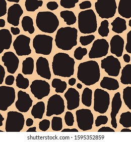 Giraffe skin surface. Seamless vector pattern.