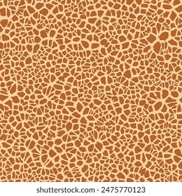 Giraffe Skin Texture Pattern Vector. Seamless Animal Wild Animal Skin Pattern. Giraffe Fur Camouflage Background