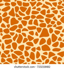 Giraffe Skin Texture, Seamless Pattern, Repeating The Orange And Yellow Spots, Background, Safari, Zoo, Jungle. Vector.