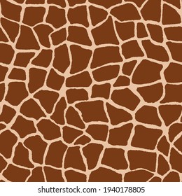 Giraffe skin. Vector seamless pattern with animal print. Can be used for textile, wallpaper. 