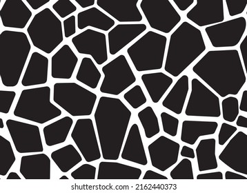 Giraffe skin in white color seamless pattern. Animal Texture for background. Vector.