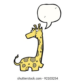 Giraffe mit Sprechblase-Cartoon