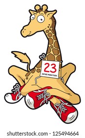 Giraffe with sport shoes