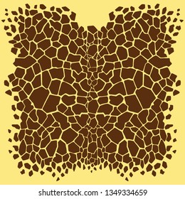 Giraffe spots on skin texture. Organic safari animal pattern.  African animal natural  mottles.  Vector shapes background , trendy textile print.  Natural marks