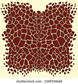 Giraffe spots on skin texture. Organic safari animal pattern.  African animal natural  mottles.  Vector shapes background , trendy textile print.  Natural marks
